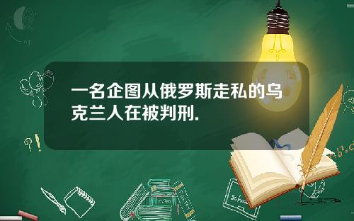 一名企图从俄罗斯走私的乌克兰人在被判刑.