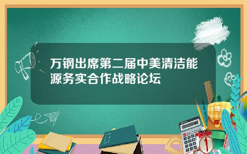 万钢出席第二届中美清洁能源务实合作战略论坛