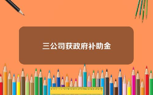 三公司获政府补助金