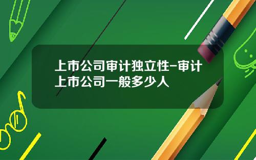 上市公司审计独立性-审计上市公司一般多少人