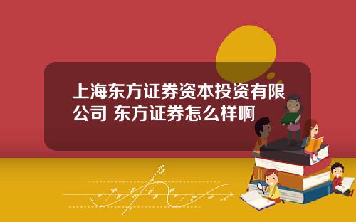 上海东方证券资本投资有限公司 东方证券怎么样啊