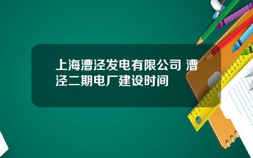 上海漕泾发电有限公司 漕泾二期电厂建设时间