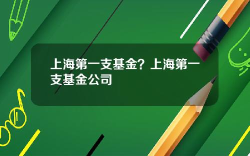 上海第一支基金？上海第一支基金公司