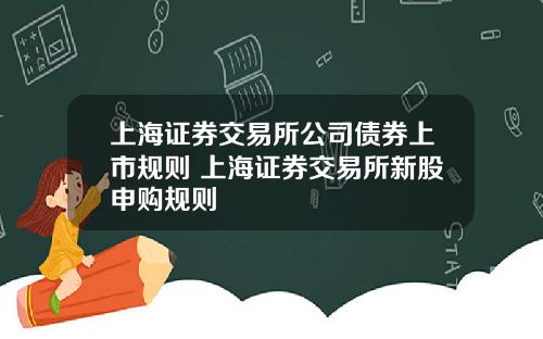 上海证券交易所公司债券上市规则 上海证券交易所新股申购规则