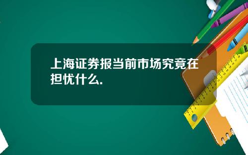 上海证券报当前市场究竟在担忧什么.