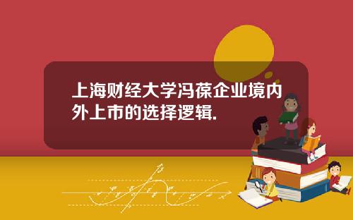 上海财经大学冯葆企业境内外上市的选择逻辑.