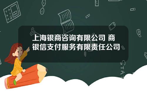 上海银商咨询有限公司 商银信支付服务有限责任公司