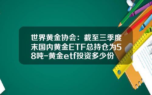 世界黄金协会：截至三季度末国内黄金ETF总持仓为58吨-黄金etf投资多少份