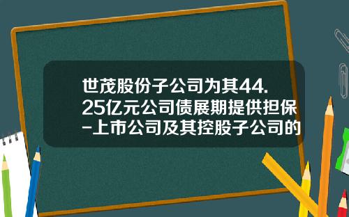 世茂股份子公司为其44.25亿元公司债展期提供担保-上市公司及其控股子公司的对外担保总额