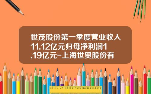 世茂股份第一季度营业收入11.12亿元归母净利润1.19亿元-上海世贸股份有限公司