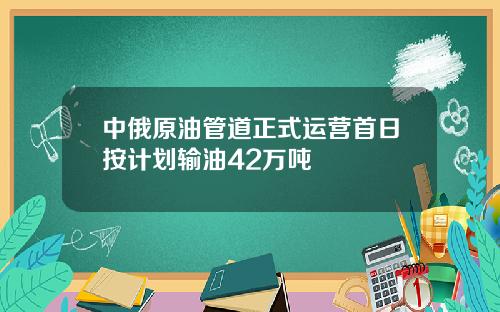 中俄原油管道正式运营首日按计划输油42万吨