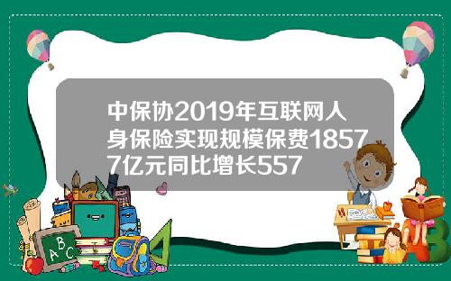 中保协2019年互联网人身保险实现规模保费18577亿元同比增长557