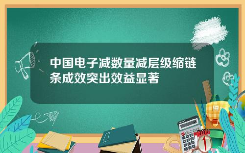 中国电子减数量减层级缩链条成效突出效益显著