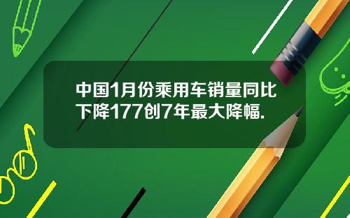 中国1月份乘用车销量同比下降177创7年最大降幅.