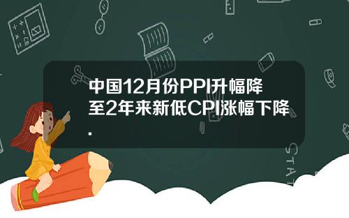 中国12月份PPI升幅降至2年来新低CPI涨幅下降.