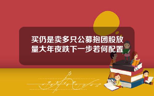 买仍是卖多只公募抱团股放量大年夜跌下一步若何配置