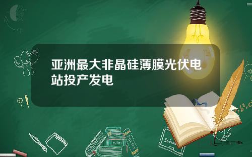 亚洲最大非晶硅薄膜光伏电站投产发电