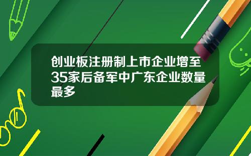 创业板注册制上市企业增至35家后备军中广东企业数量最多