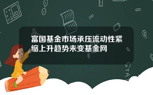 富国基金市场承压流动性紧缩上升趋势未变基金网