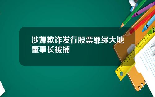 涉嫌欺诈发行股票罪绿大地董事长被捕