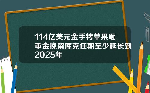 114亿美元金手铐苹果砸重金挽留库克任期至少延长到2025年