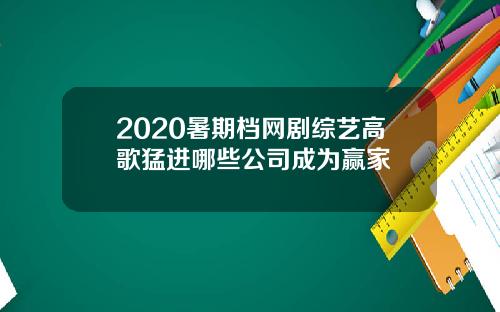 2020暑期档网剧综艺高歌猛进哪些公司成为赢家