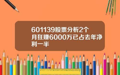 601139股票分析2个月狂赚6000万已占去年净利一半