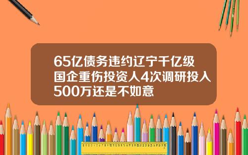 65亿债务违约辽宁千亿级国企重伤投资人4次调研投入500万还是不如意