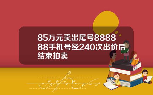 85万元卖出尾号888888手机号经240次出价后结束拍卖