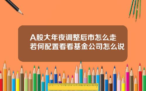 A股大年夜调整后市怎么走若何配置看看基金公司怎么说