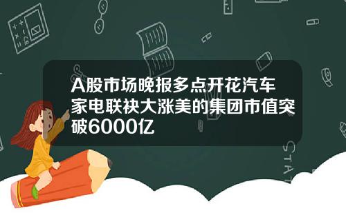 A股市场晚报多点开花汽车家电联袂大涨美的集团市值突破6000亿