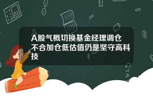 A股气概切换基金经理调仓不合加仓低估值仍是坚守高科技