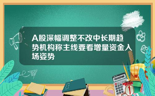 A股深幅调整不改中长期趋势机构称主线要看增量资金入场姿势