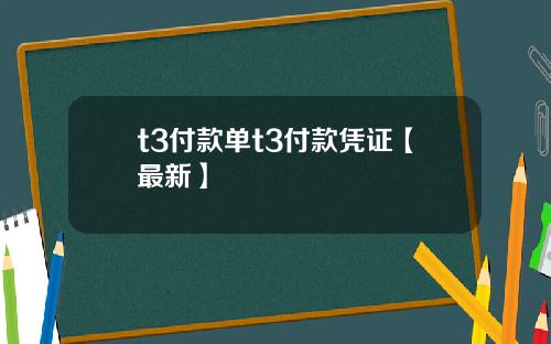 t3付款单t3付款凭证【最新】