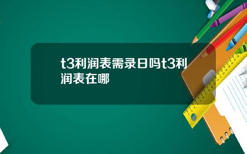 t3利润表需录日吗t3利润表在哪