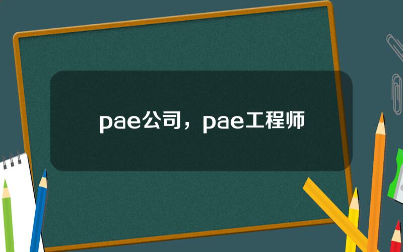 pae公司，pae工程师