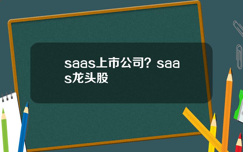 saas上市公司？saas龙头股