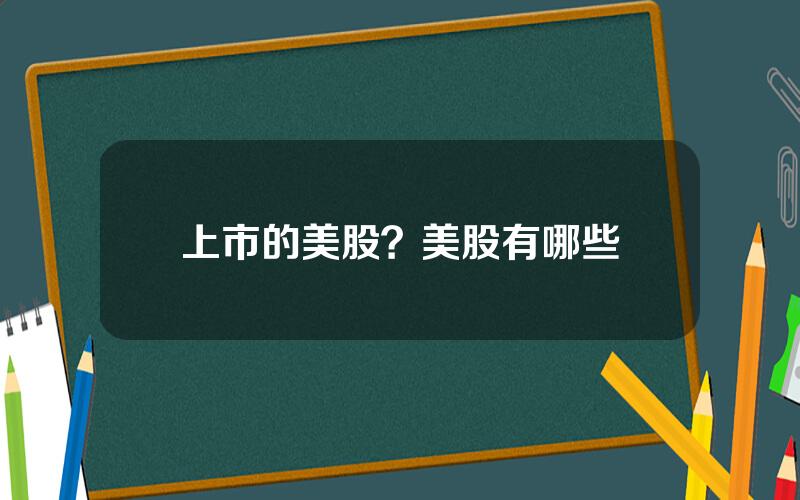 上市的美股？美股有哪些