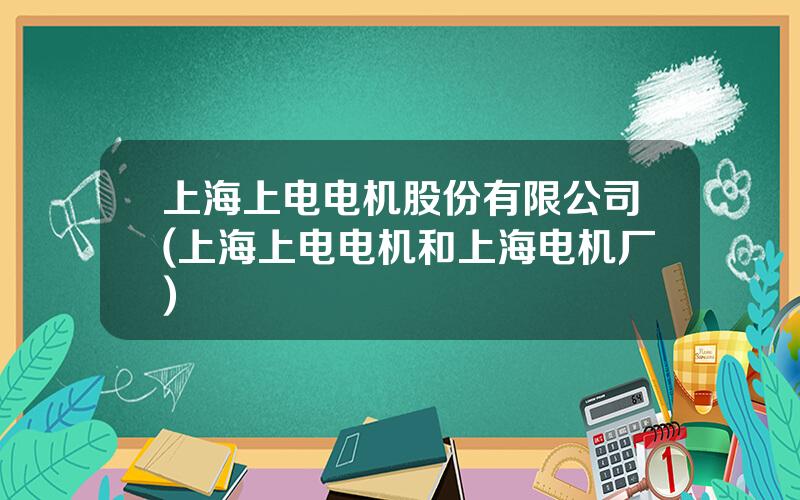 上海上电电机股份有限公司(上海上电电机和上海电机厂)