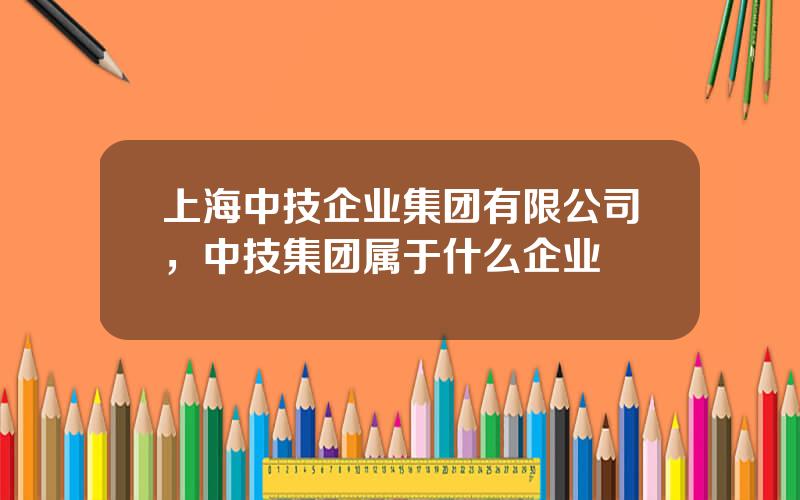 上海中技企业集团有限公司，中技集团属于什么企业