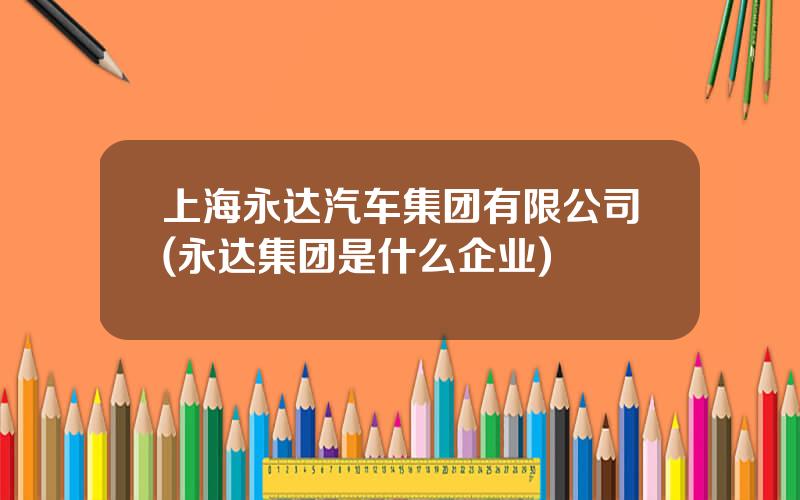 上海永达汽车集团有限公司(永达集团是什么企业)