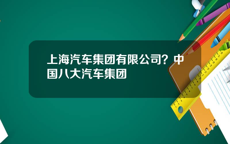 上海汽车集团有限公司？中国八大汽车集团