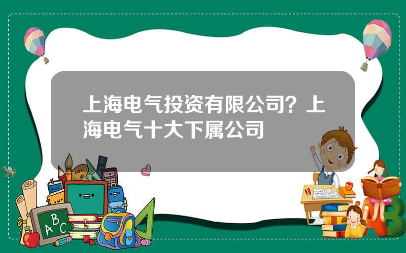 上海电气投资有限公司？上海电气十大下属公司