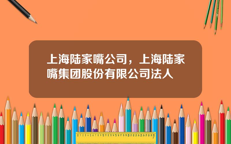 上海陆家嘴公司，上海陆家嘴集团股份有限公司法人