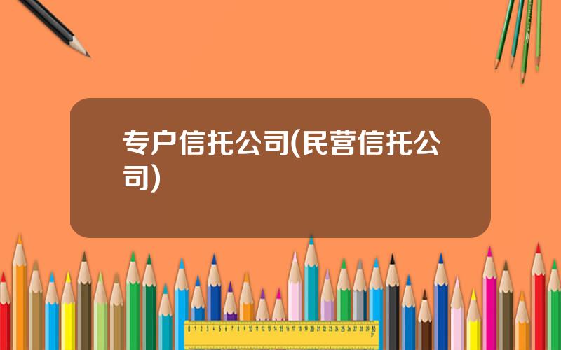 专户信托公司(民营信托公司)