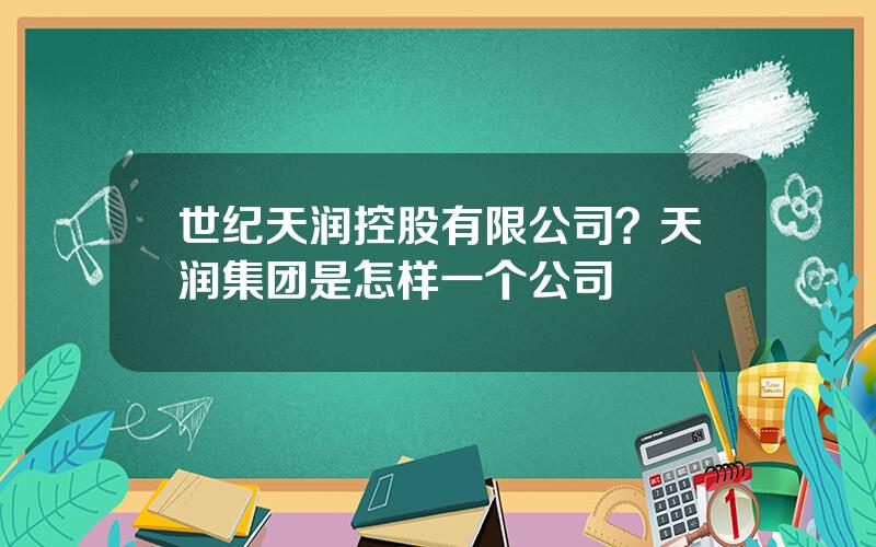 世纪天润控股有限公司？天润集团是怎样一个公司