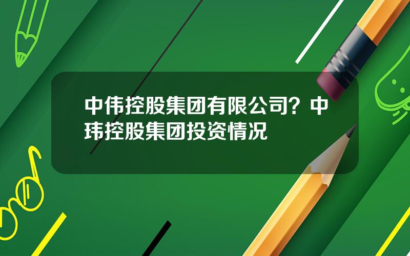 中伟控股集团有限公司？中玮控股集团投资情况