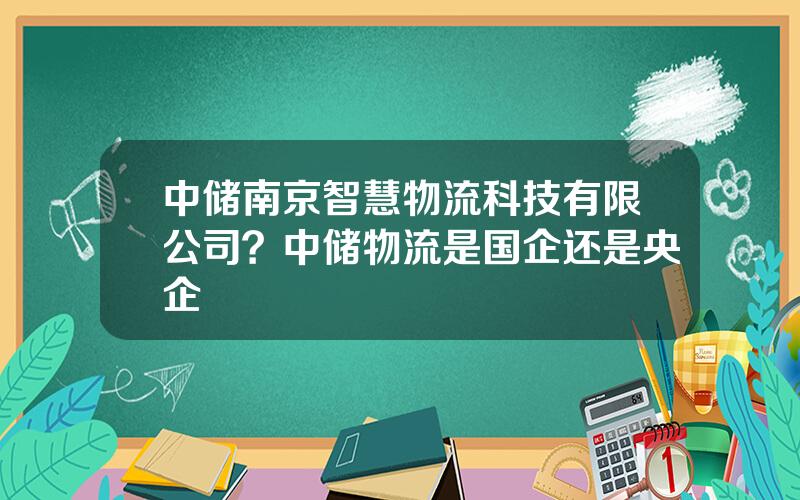 中储南京智慧物流科技有限公司？中储物流是国企还是央企