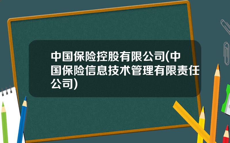 中国保险控股有限公司(中国保险信息技术管理有限责任公司)