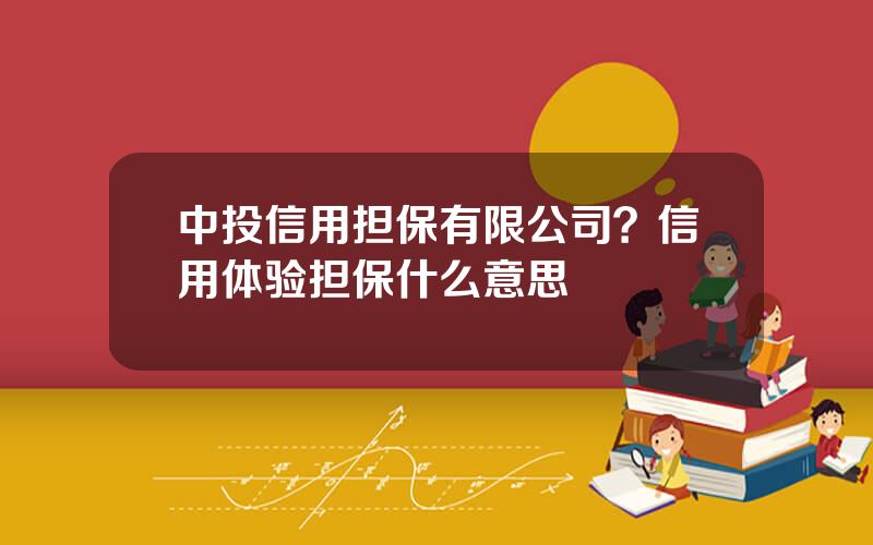 中投信用担保有限公司？信用体验担保什么意思